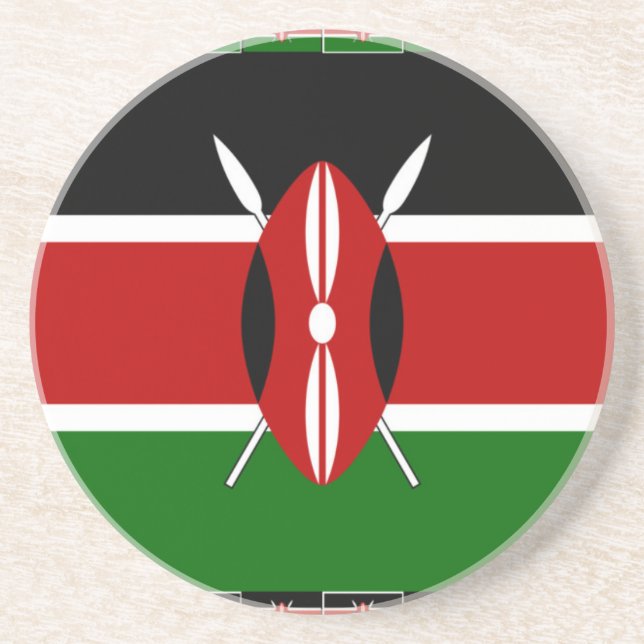 Kenya Kenyan Flaggor Underlägg Sandsten (Framsidan)