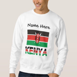 Kenya Kenyansk Flagga Personligt Namn  Lång Ärmad Tröja