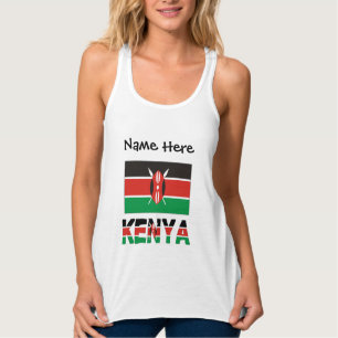 Kenya Kenyansk Flagga Personligt Namn Linne Med Racerback