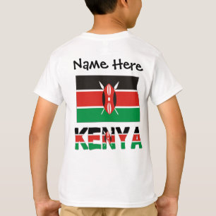 Kenya Kenyansk Flagga Personligt Namn T Shirt