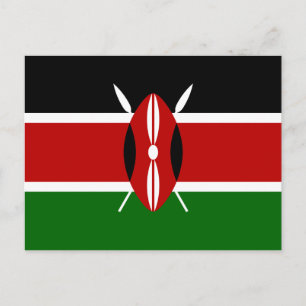 Kenya - Kenyas Flagga Vykort