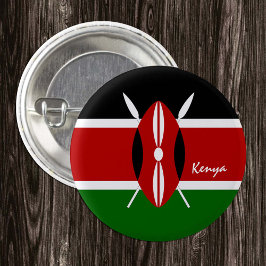 Kenya, knapp, patriotisk kenyan Flagga mode Knapp