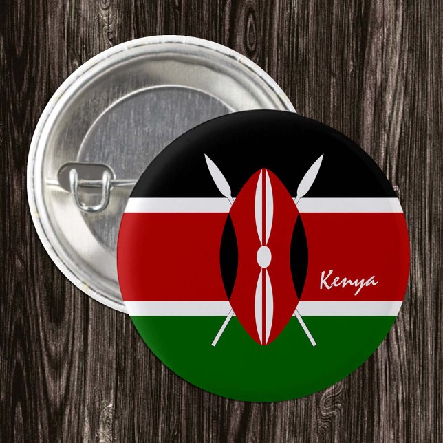 Kenya, knapp, patriotisk kenyan Flagga mode Knapp (Skapare uppladdad)