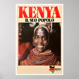 Kenya konst afrikanskt tryck Afrika Resa Affisch H