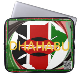 Kenya Kulturarv: Dhahabu (Guld/Rikedom) Anpassning Laptop Fodral