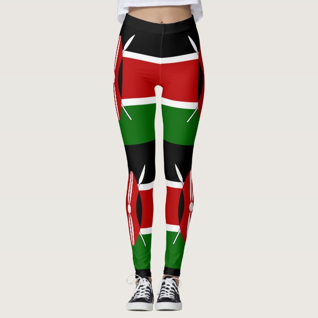 Kenya Maasai flagga Bendera ya Kenya Leggings (Framsida)