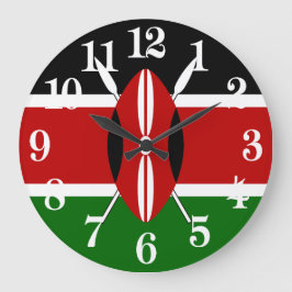 Kenya Maasai flagga Bendera ya Kenya Stor Klocka