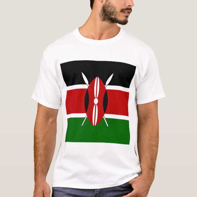 Kenya Maasai flagga Bendera ya Kenya T Shirt (Framsida)