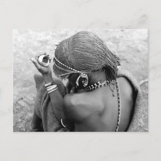 Kenya Maasai Warrior Moran Vykort (Framsida)