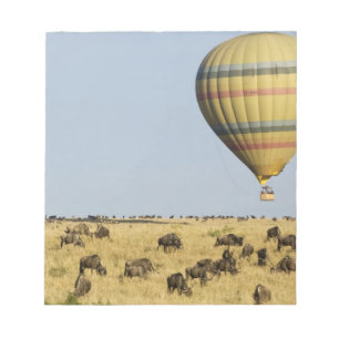 Kenya, Masai Mara. Turister åker varmluftsballong Anteckningsblock