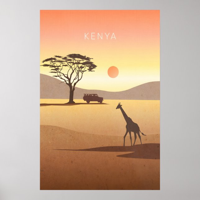 Kenya Minimalistisk Resaaffisch Poster (Framsidan)