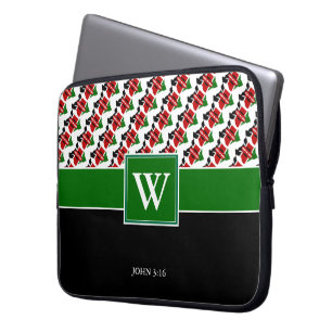 KENYA Monogram Christian GRÖNT bärbar dator Laptop Fodral