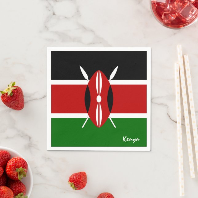 Kenya och Kenyan Flagga party mode /sportfantast Pappersservett (Insitu)
