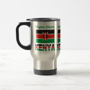 Kenya och kenyansk flagga grön personalisering  resemugg