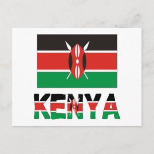 Kenya och kenyansk flagga vykort