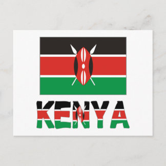 Kenya och kenyansk flagga vykort