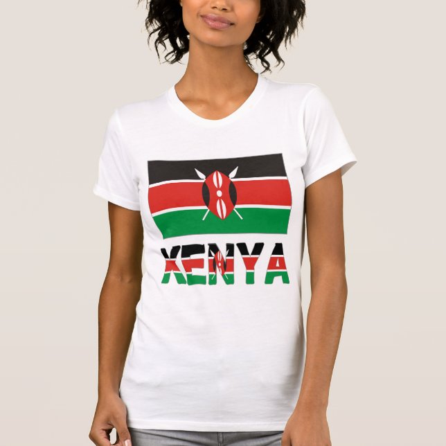 Kenya och Kenyanska Flagga Tee (Framsida)