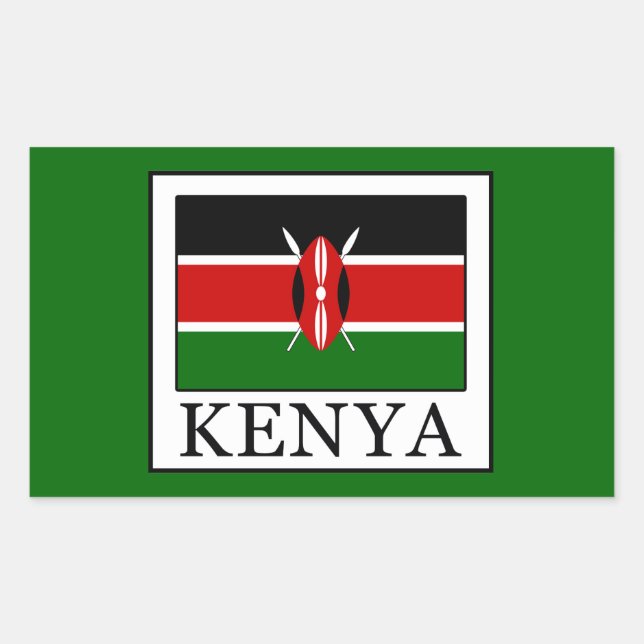 Kenya Rektangulärt Klistermärke (Framsida)