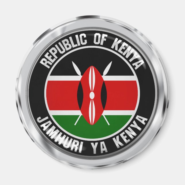 Kenya Round Emblem Magnet (Framsidan)