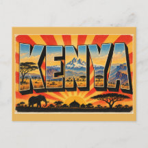 Kenya Savann Berg Rift Valley Vintage Konst