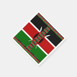 Kenya Seamless Flagga Gräns Napkins Pappersservett