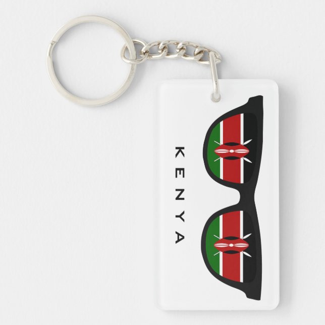 Kenya Shades anpassningsbar text & färg nyckelring (Framsidan)