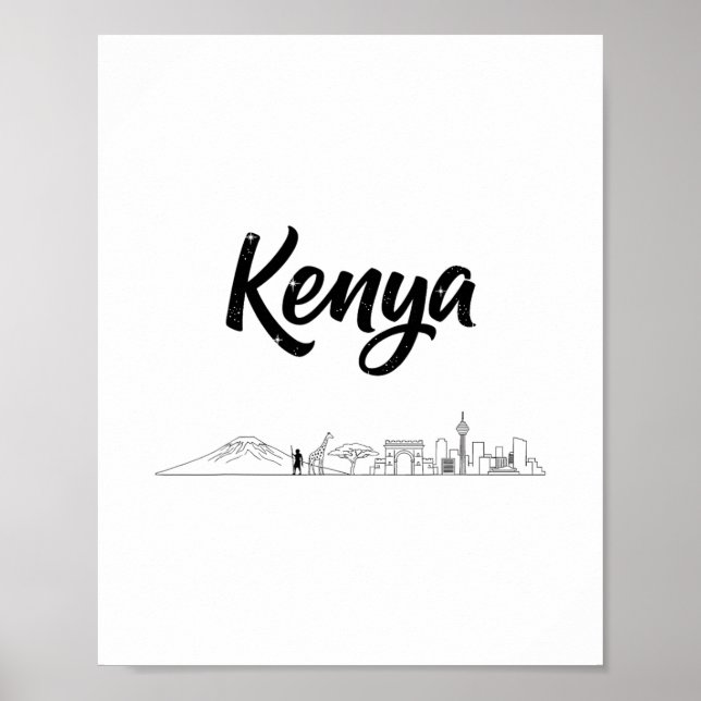 Kenya Skyline Resor Kläder  Poster (Framsidan)