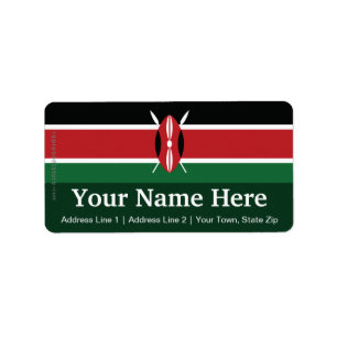 Kenya slättflagga adressetikett