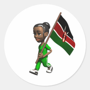 Kenya Sticker Runt Klistermärke