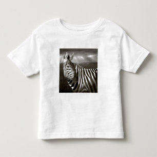 Kenya. Svart & vitt av zebra och slätt. T Shirt