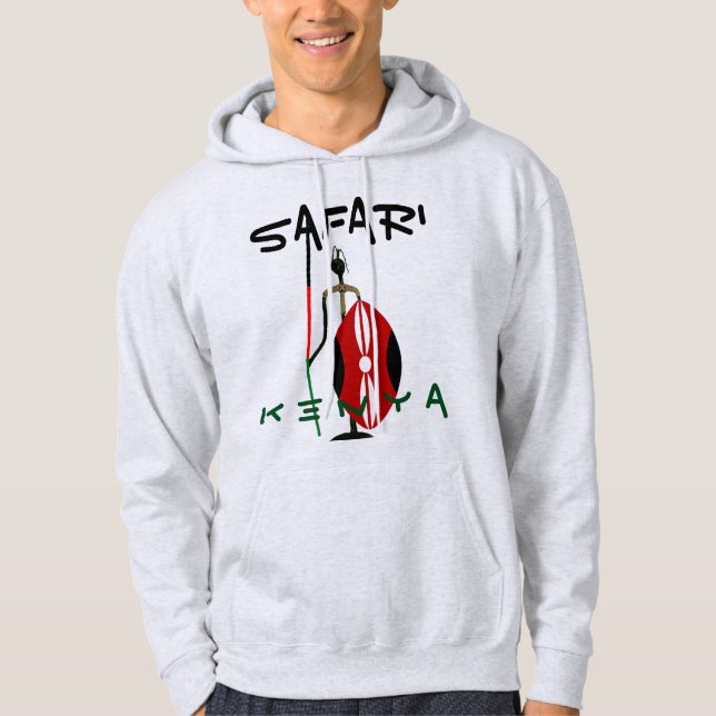 Kenya Tour Safari Maasai Mara Inspirational Art Hoodie (Framsida)