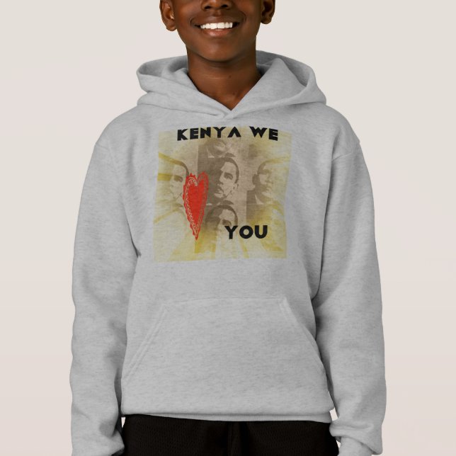 Kenya USA Kid Kids' Hanes ComfortBlend® Hoodie Tee Shirt (Framsida)
