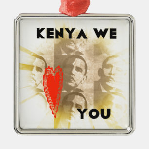 Kenya Vi Kärlek dig ett fantastiskt perspektiv på Julgransprydnad Metall