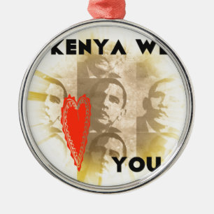 Kenya Vi Kärlek dig ett fantastiskt perspektiv på Julgransprydnad Metall