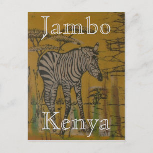 Kenya Vilda djur African Safari Zebra Vykort