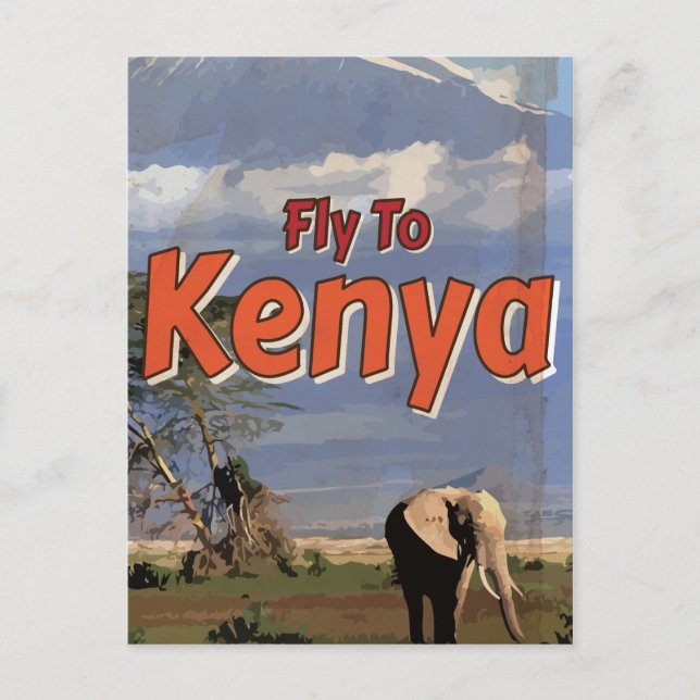 Kenya Vintage Semester Poster Vykort (Framsida)