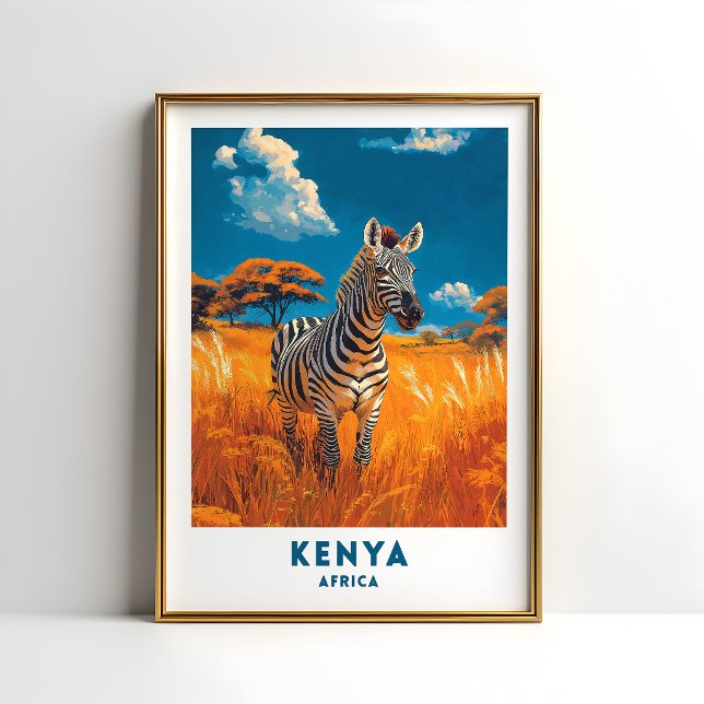 Kenya Zebrasafari Resemålning Affisch Konst (Skapare uppladdad)