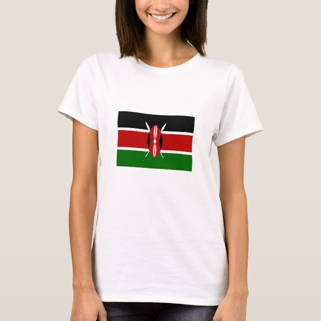 Kenyaflagga T Shirt (Framsida)