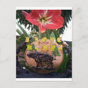 Kenyan Beauty: Flower, Aloe Vera och Buffalo Desig Vykort