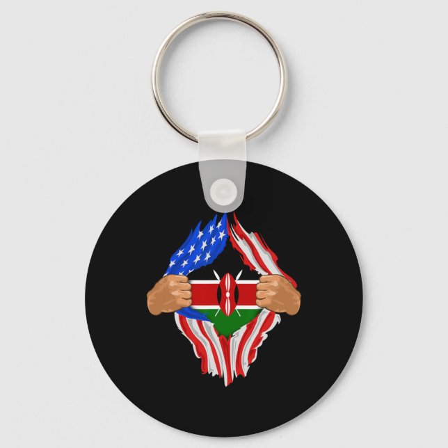 Kenyan Blood Inside Me Kenya Flag Gift  Nyckelring (Framsida)