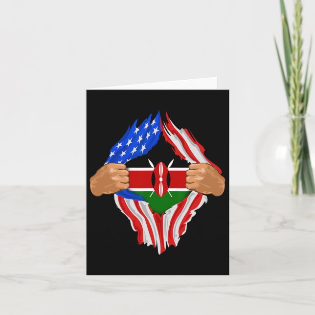 Kenyan Blood Inside Me Kenya Flagga Gift Kort (Framsida)