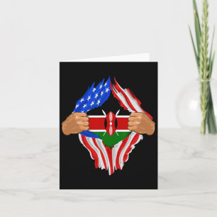 Kenyan Blood Inside Me Kenya Flagga Gift Kort