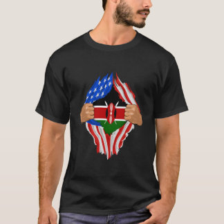 Kenyan Blood Inside Me Kenya Flagga T Shirt