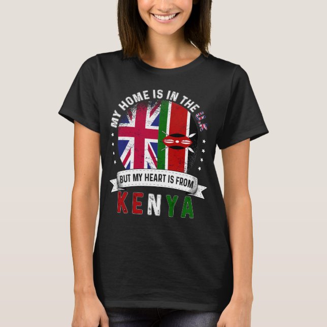 Kenyan British Heart kommer från Kenya Grown T Shirt (Framsida)