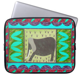 Kenyan Elephant Aqua Laptop sleeve