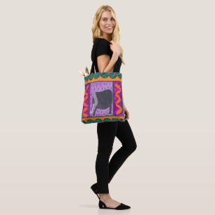 Kenyan Elephant Orange Tote Bag Tygkasse