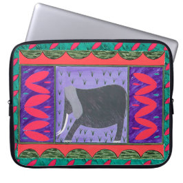 Kenyan Elephant Red Laptop sleeve
