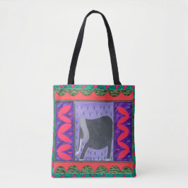 Kenyan Elephant Red Tote Bag Tygkasse