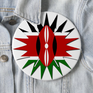 Kenyan flagans livliga mönster: En 18-stjärnig kon Knapp