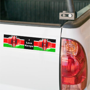 Kenyan Flagga Bildekal